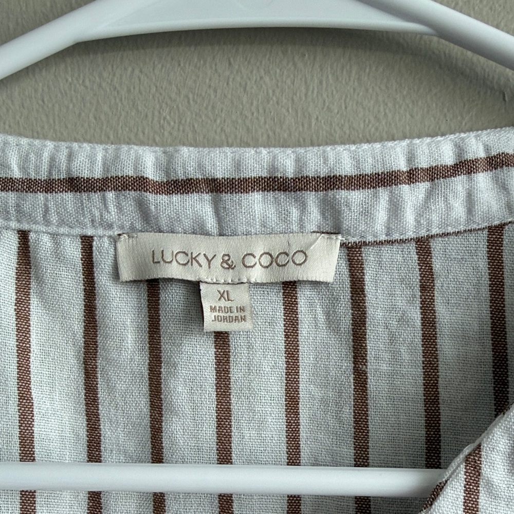 Striped Button-Up Women’s Top - Picture 2 of 3